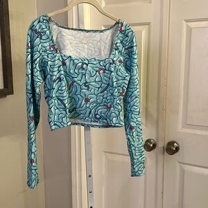 BlackMilk NWOT BRAINS long sleeve crop top Large